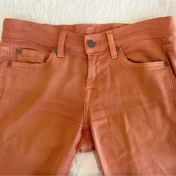 7 for all Mankind Peach Cropped Skinny Jeans size 25 - Picture 6 of 9
